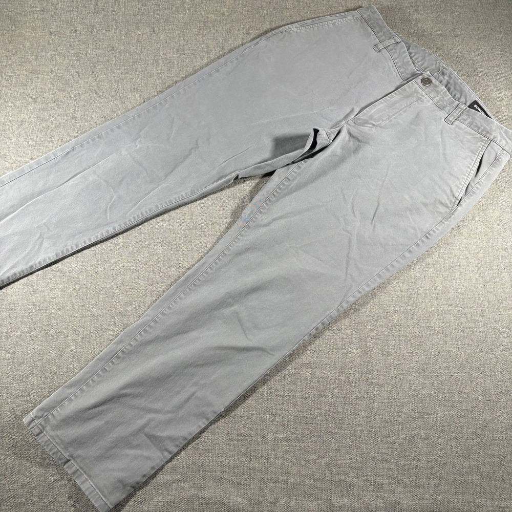 Bonobos Chino Pants Mens 34/30 Grey Slim Fit Cotton Stretch‎ Twill Trousers